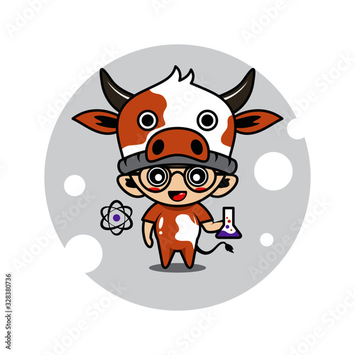 Cow mascot cute characters activity illustration