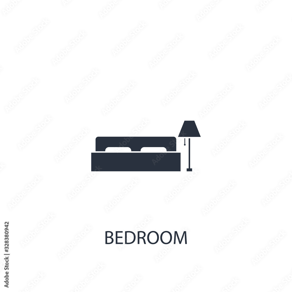 Bedroom icon. Simple furniture element illustration.