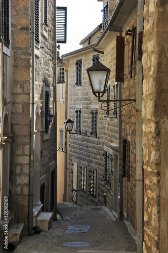 Street of the old town . Herceg Novi. Montenegro