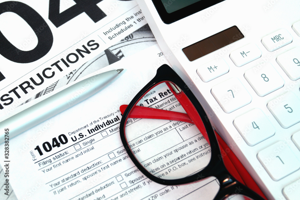 Income tax form with with instruction