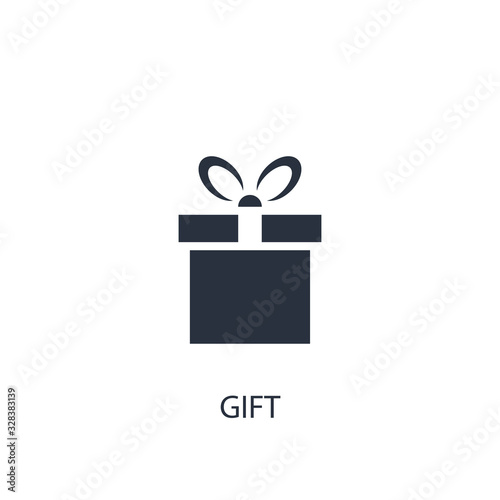 Gift icon. Simple love element illustration.