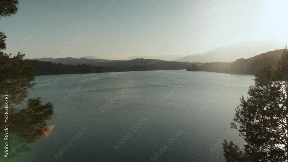 beautiful lake sunset behind mountains beautiful lake sunset behind mountains