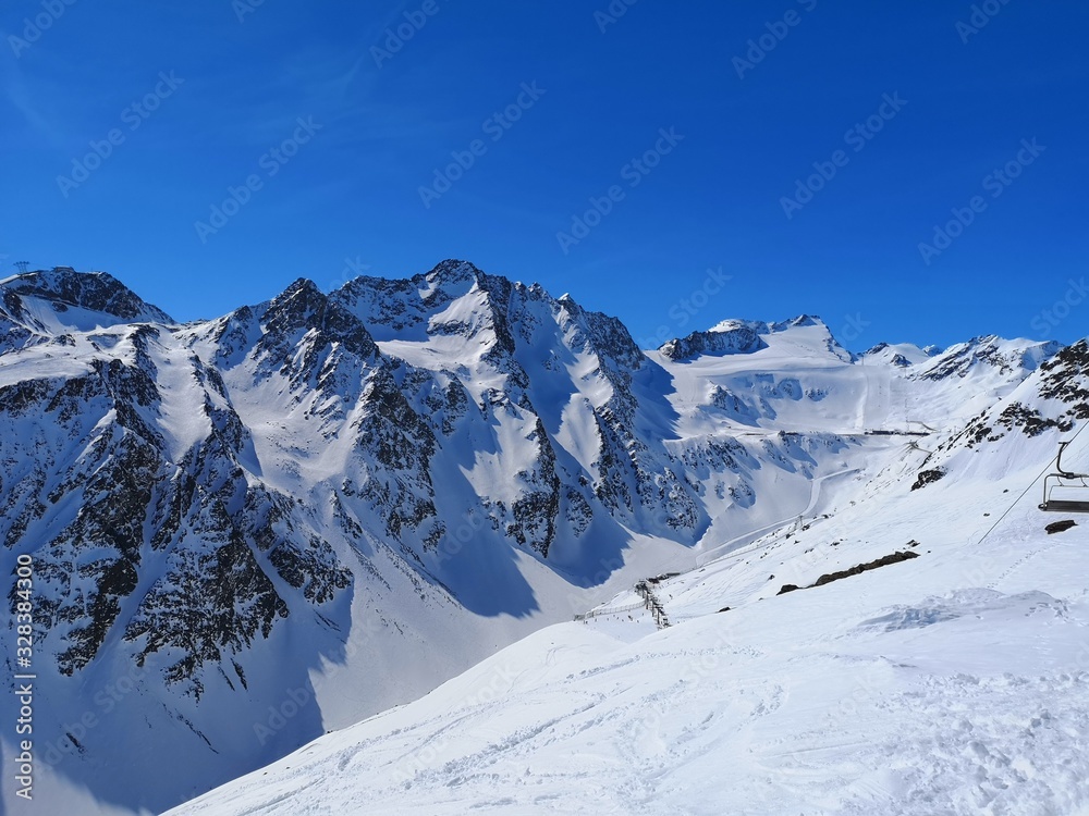 alps in winter near soelden