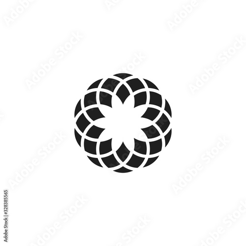 Sunflower. Logo. Isolated flower on white background