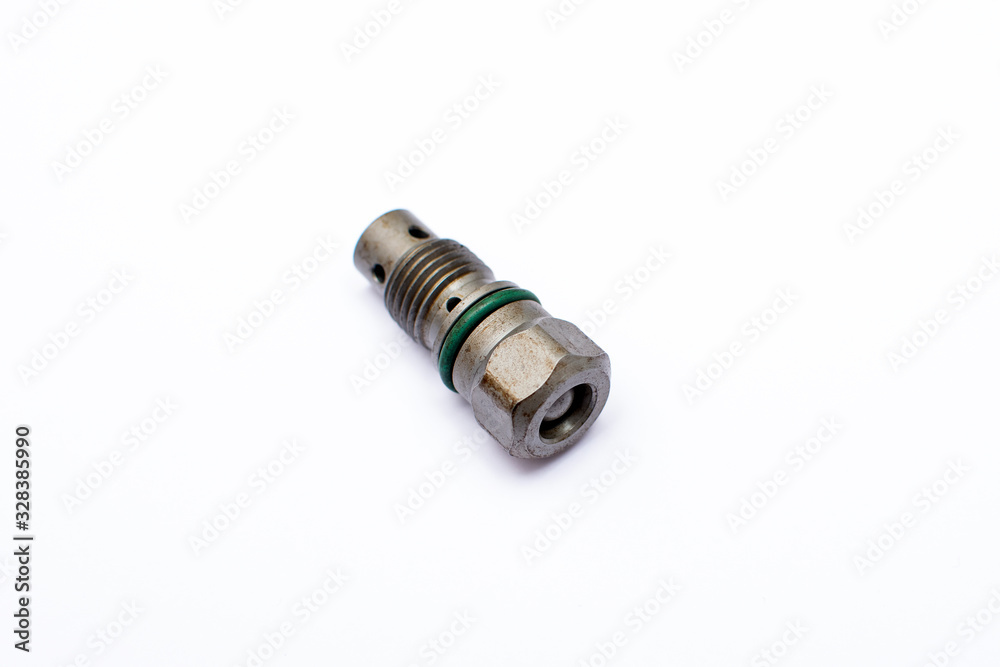 Overflow control valve fuel pump car isolated on white background. Overflow control valve fuel pump car isolated on white background.
