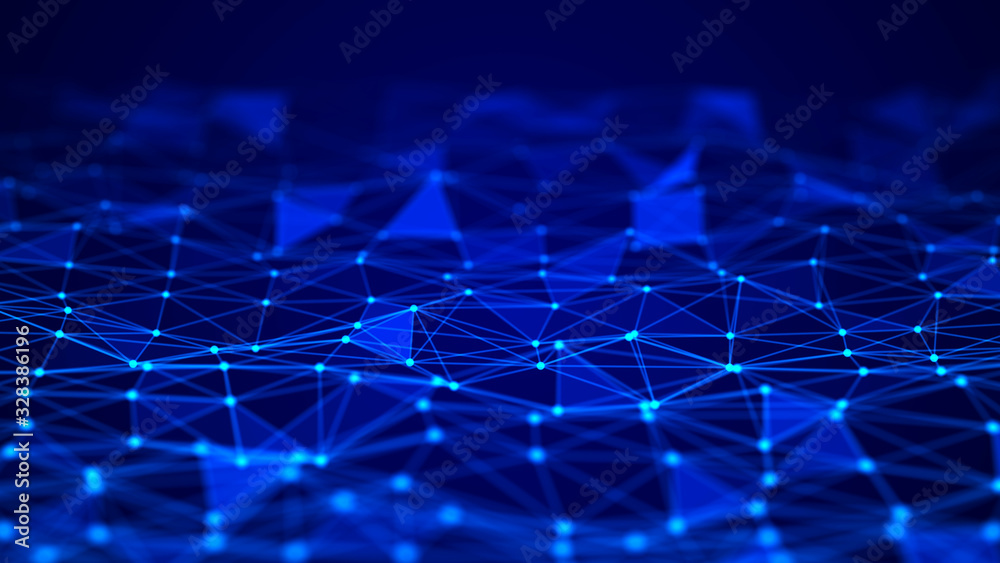 Obraz premium Network connection dots and lines. Technology background. Plexus. Big data background. 3d rendering.