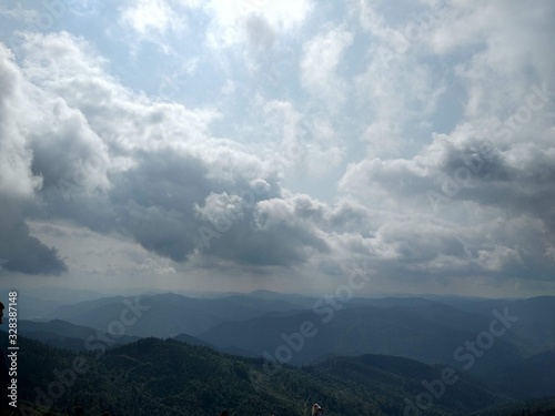 clouds over mountains