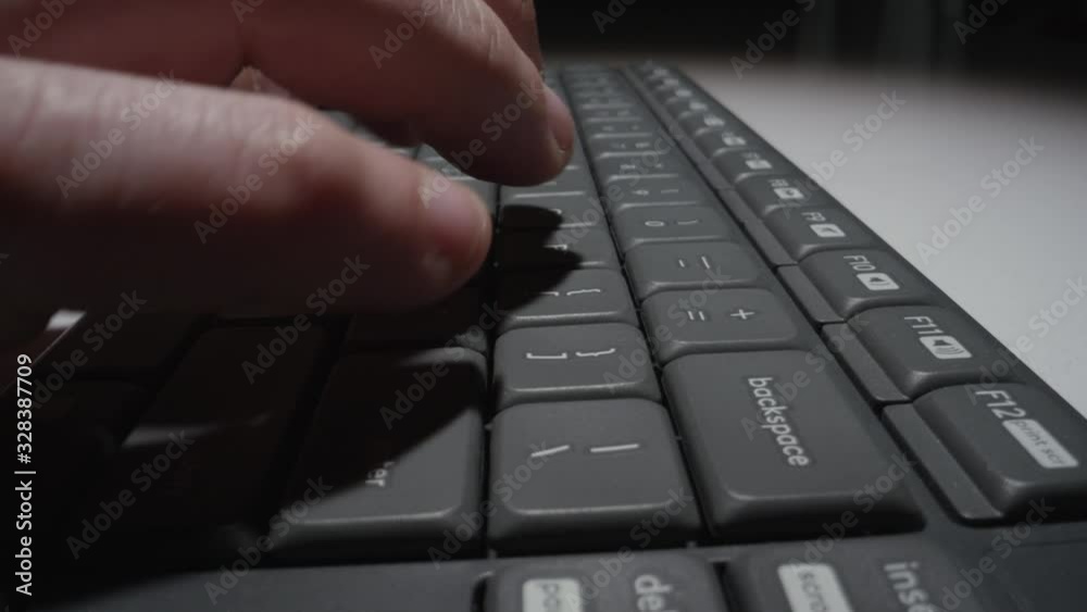 Extreme close up of computer keyboard macro slider