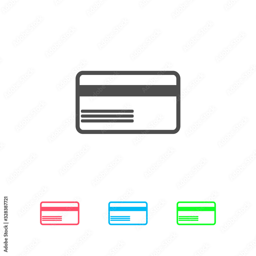 Credit card icon flat. Credit card icon flat.
