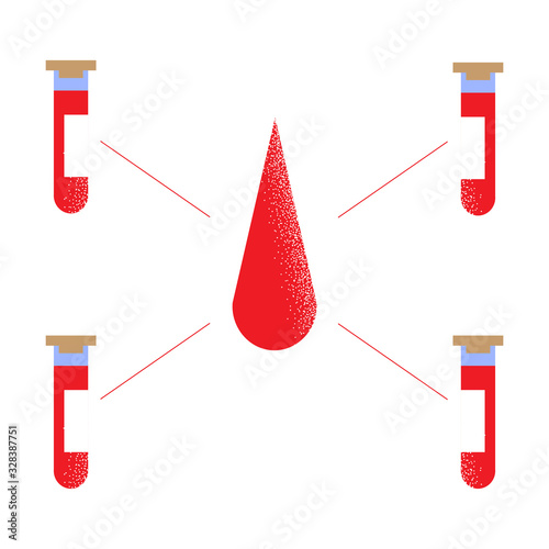 System of donors blood giving vector illustration