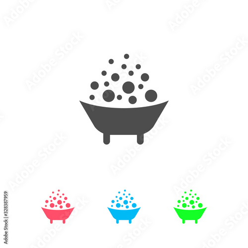Baby bath icon flat.