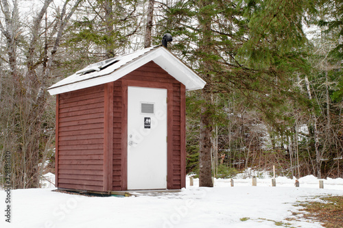 Outdoor public restroom during Winter © Kevin Brine