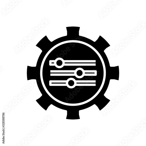Setting levers black icon, concept illustration, vector flat symbol, glyph sign.