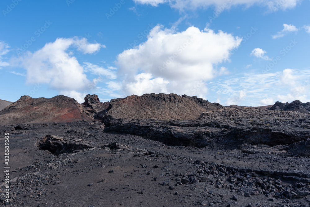 Volcanic landscape of Timanfaya National Park on island Lanzarote