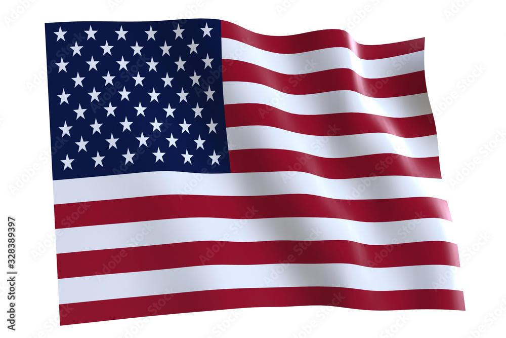 Naklejka premium USA Flag waving