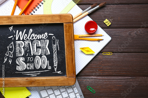 Chalkboard with text WELCOM...