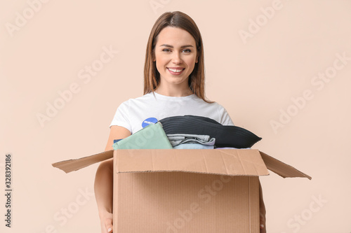 Volunteer with donations fo...