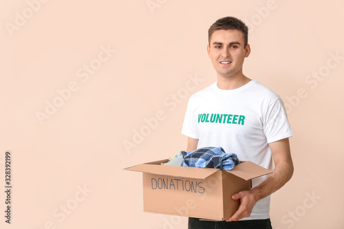 Volunteer with donations fo...