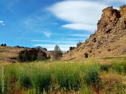 landscape with rocks and blue sky