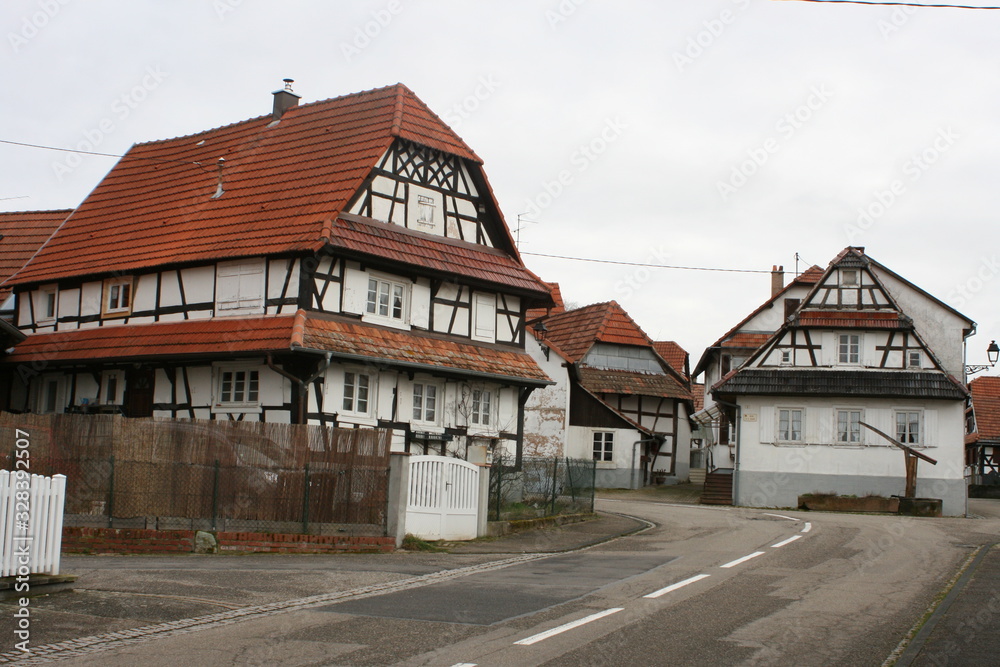 Fachwerkhaus in Hunspach. Elsass.