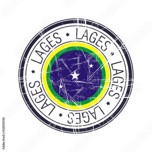 City of Lages, Brazil vector stamp