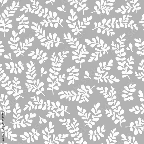 Vector seamless floral pattern with hand drawn small branches. Cute simple design for wallpaper, fabric, textile, wrapping paper