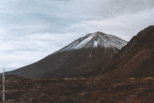 Volcano and clouds