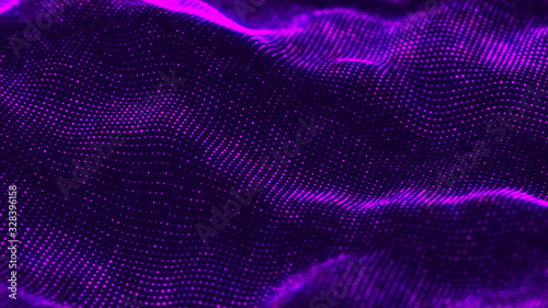 Data technology background. Abstract background. Connecting dots and lines on dark background. 3D rendering. 4k.