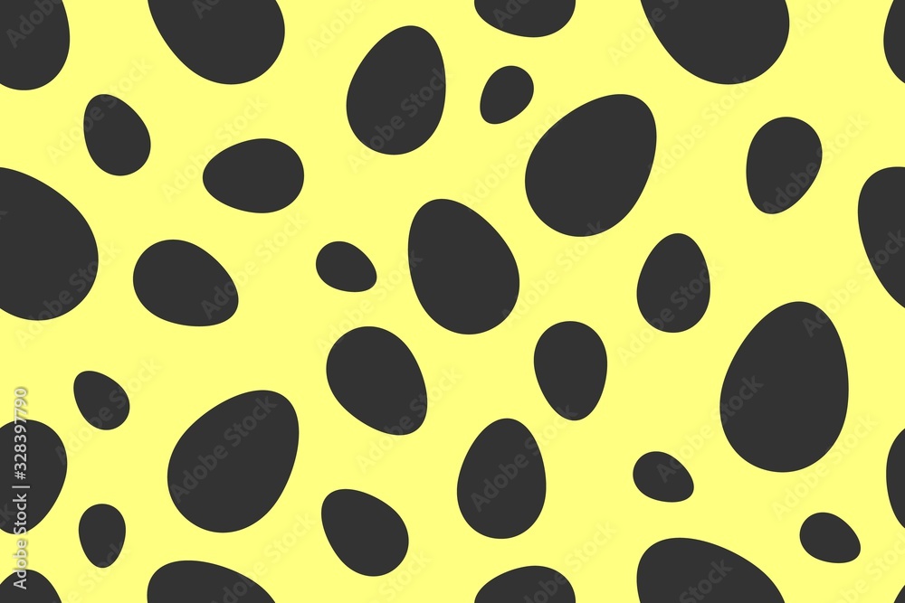 Easter eggs seamless pattern on a yellow background. Easter seamless pattern for design. Cute Easter wallpaper with eggs. Easter eggs seamless pattern on a yellow background. Easter seamless pattern for design. Cute Easter wallpaper with eggs.