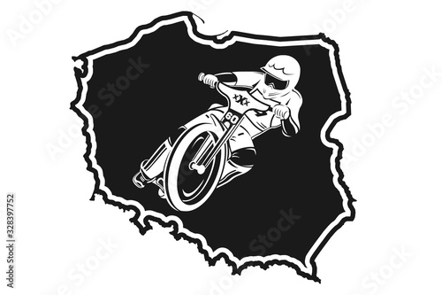 Motorcycle Speedway of Poland. Concept of popular motor racing championchip in Poland. Vector ilustartion isolated on white background. photo