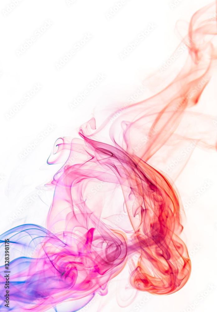 Fototapeta premium Colored smoke on white background