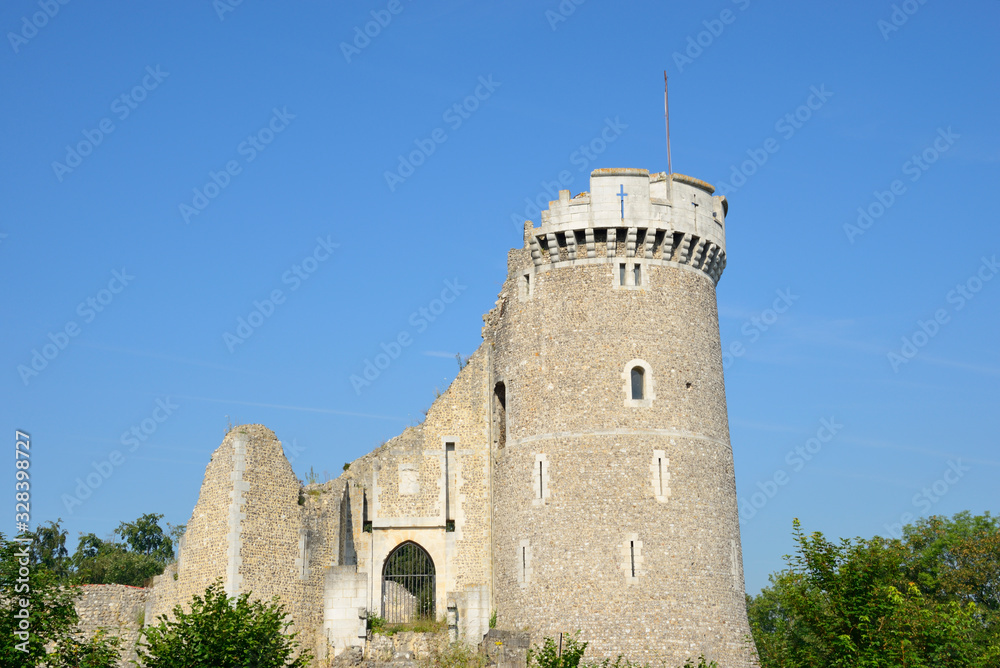 Ruines du château de Robert le Diable à Moulineaux (76), France