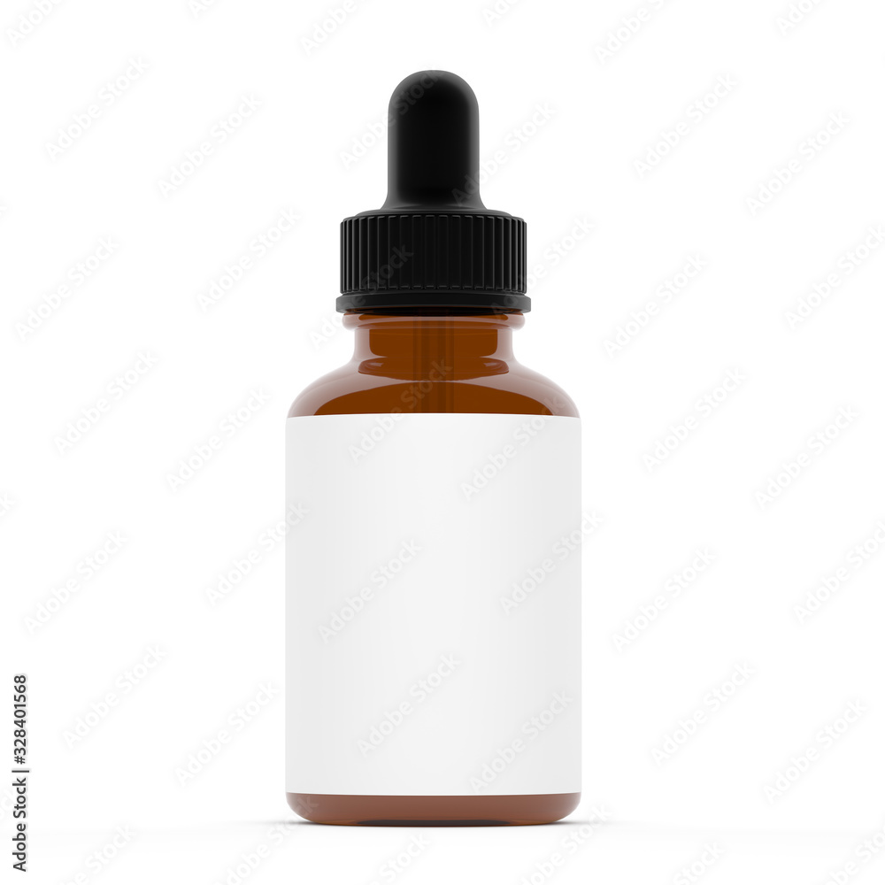 3d render of dropper flacon with blank label 3d render of dropper flacon with blank label