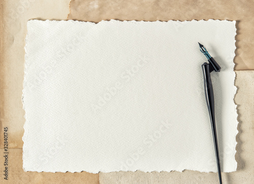 Letter paper writing tools Vintage background ink pen