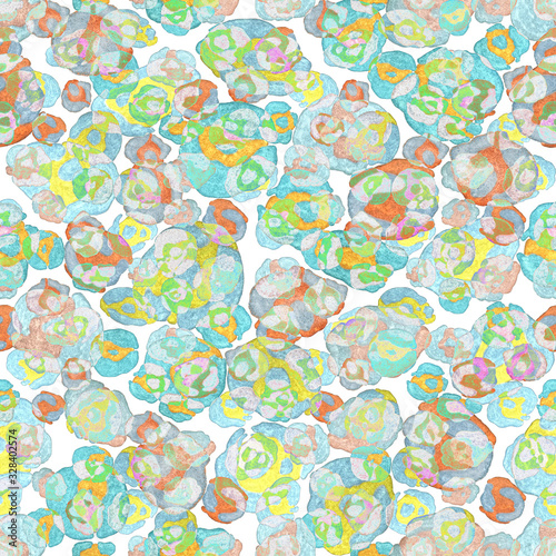 Creative seamless pattern with hand drawn leopard spots. Abstract leopard tex...