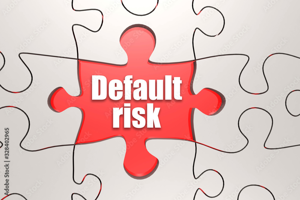 Fototapeta premium Default risk word on jigsaw puzzle