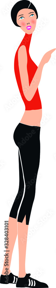 Ilustración Chica joven deportista Ilustración Chica joven deportista