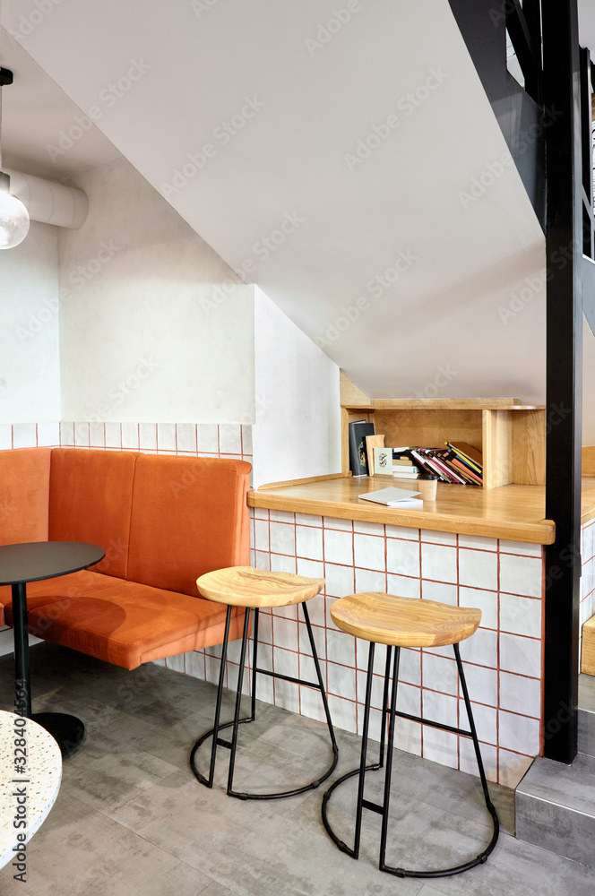 Stylish Modern Interior Of Cafe Authentic Style With Element Of Loft Stylish Modern Interior Of Cafe Authentic Style With Element Of Loft