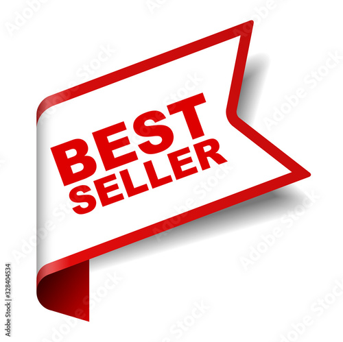 red vector banner best seller