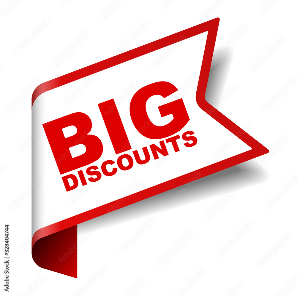 red vector banner big discounts red vector banner big discounts