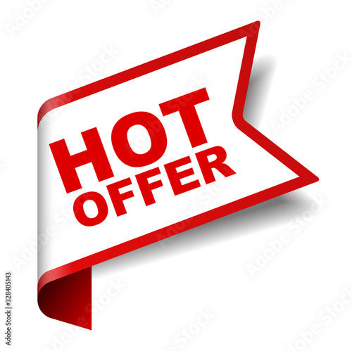 red vector banner hot offer