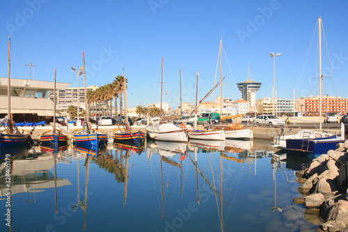 Beautiful traditional boats in Palavas les flots  a seaside resort in the south of Montpellier  France