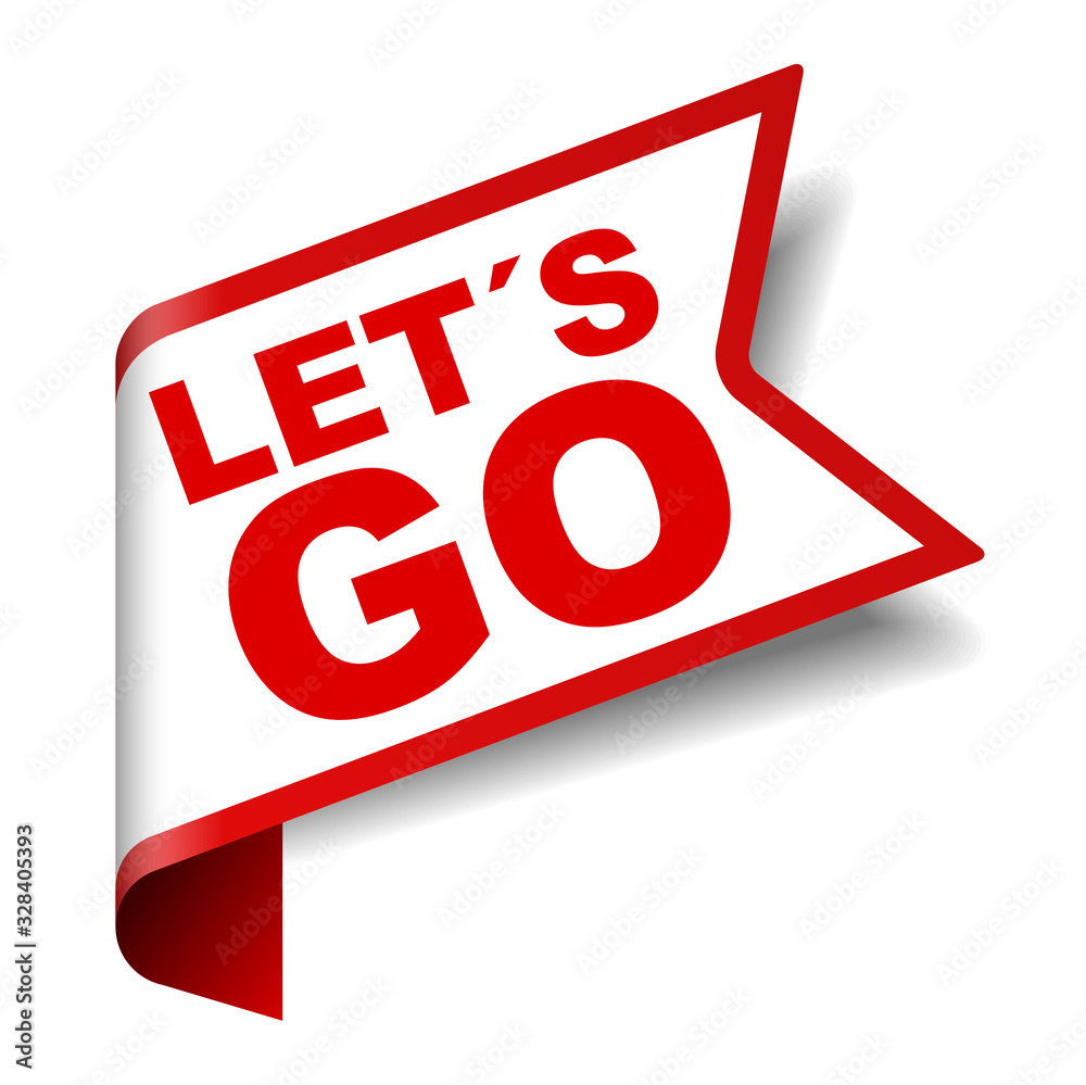 red vector banner lets go