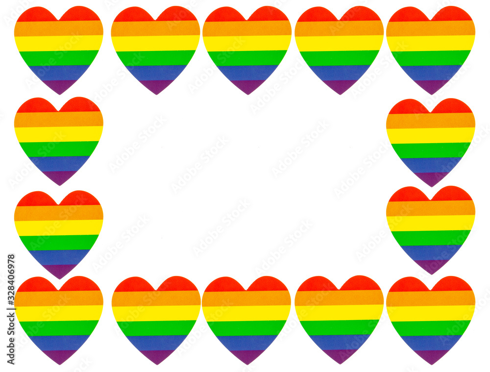 lgbt hearts isolated on white background with copy space for text Stock ...
