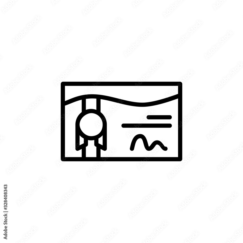 certificate icon. Online Learning icon. Perfect for application, web, logo and presentation template. icon design line style certificate icon. Online Learning icon. Perfect for application, web, logo and presentation template. icon design line style