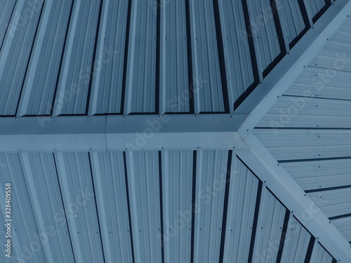 Aerial view of metal roof