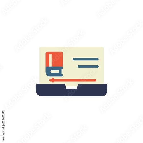 video tutorial icon. online learning icon. perfect for application, web, logo and presentation template. icon design flat style