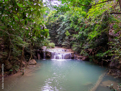 Fototapeta Naklejka Na Ścianę i Meble -  Erawan Waterfalls National Park, Thailand