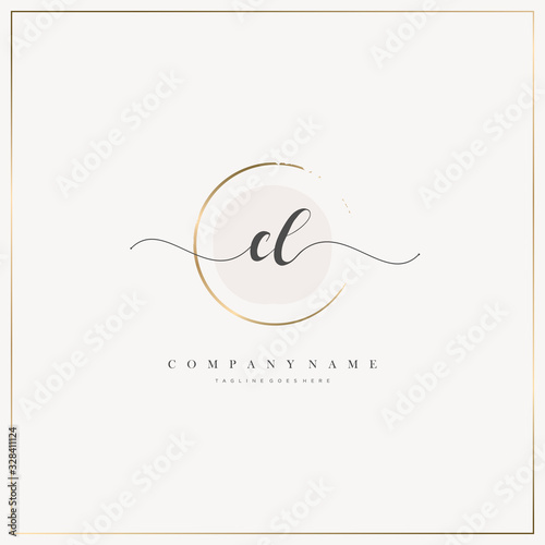 EL Initial Letter handwriting logo hand drawn template vector, logo for beauty, cosmetics, wedding, fashion and business