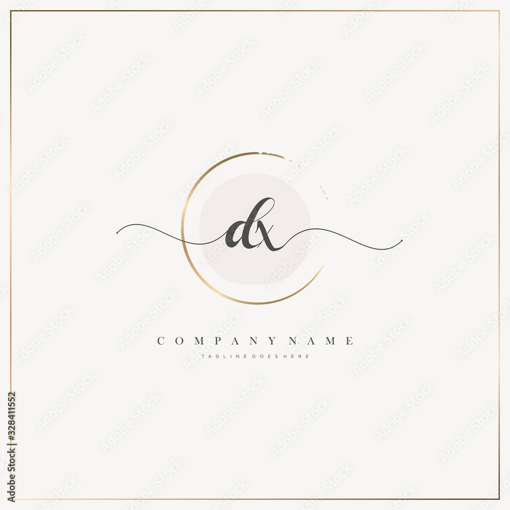 DX Initial Letter handwriting logo hand drawn template vector, logo for ...